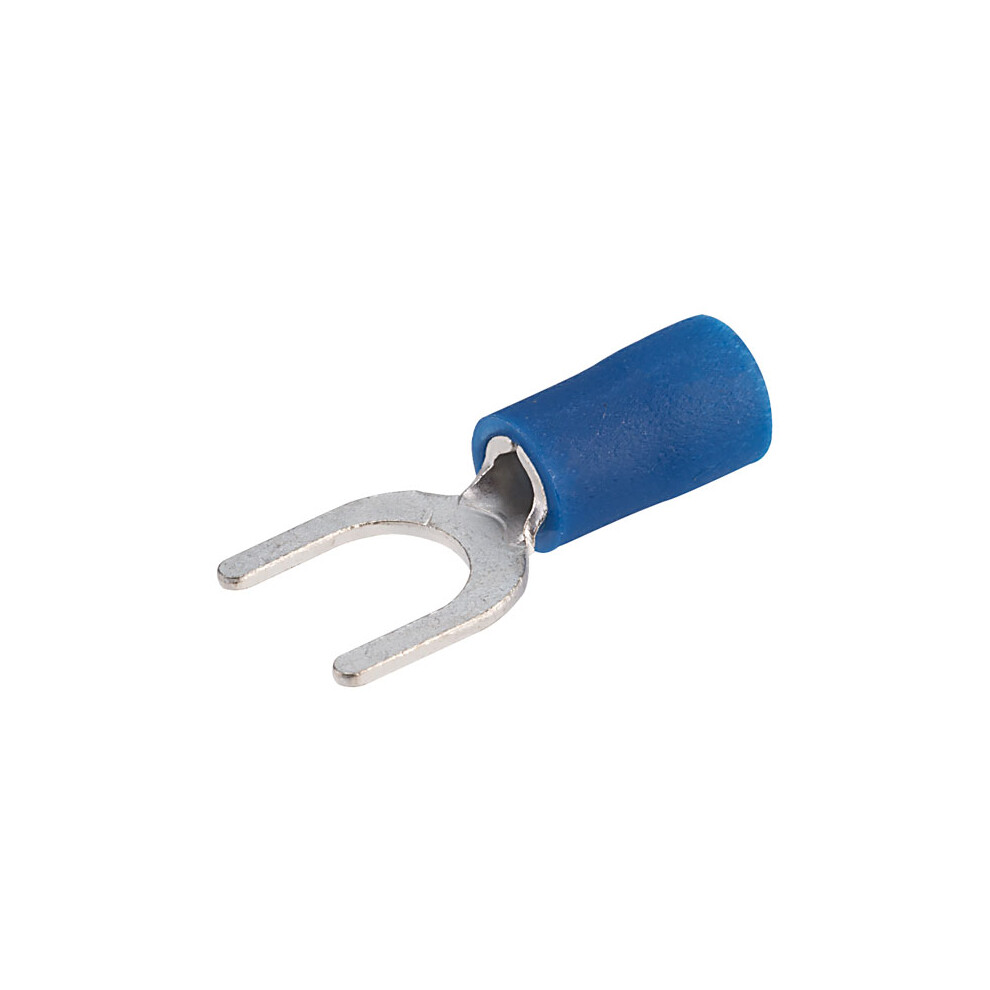 Truconnect Blue 6Mm Fork Terminal Pack Of 100 5053556007493