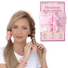 Soft Heatless Curling Iron Artificial Silk - Gentle Curly Hair Without Heat - Hair Curler pink_pink_Surprise Gift