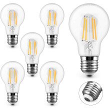 Pack of 6 E27 LED Light Bulbs Warm White 2700K 4W 400LM Equivalent 40W Halogen Bulb Energy Saving Bulb A60 Vintage Edison Bulb_Surprise Gift