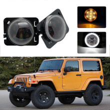Gelbe LED-Blinker vorne, passend für Jeep Wrangler JK (2007–2017), Halo-Positionsleuchte, Überraschungsgeschenk