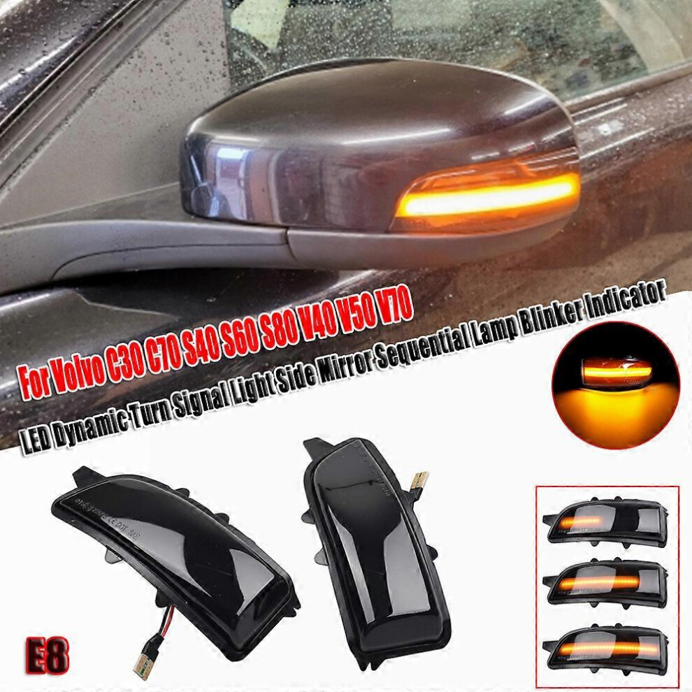 Dynamic Turn Signals Led Side Mirror Blinkers Car Indicator Blinker Compatible Volvo C30 C70 S40 V40 V50 V70 S60 2005-2009_Surprise Gift Light 6902344835451