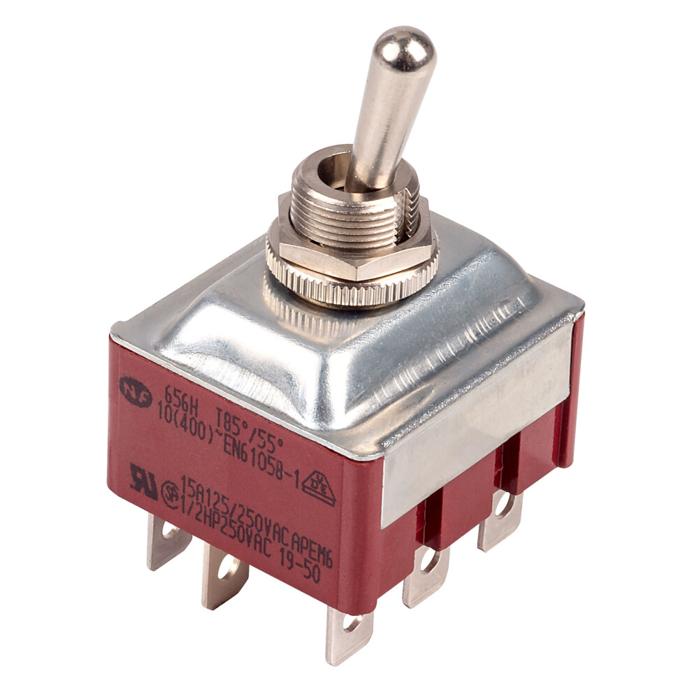 Apem 656H/2 Toggle Switch 3Pst On-On 250V 15A 4016138115550