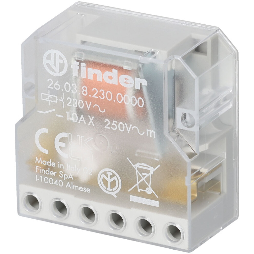 Finder 26.03.8.230.0000 10A Step Relay 230Vac Spst-No & Spst-Nc 4016138077100