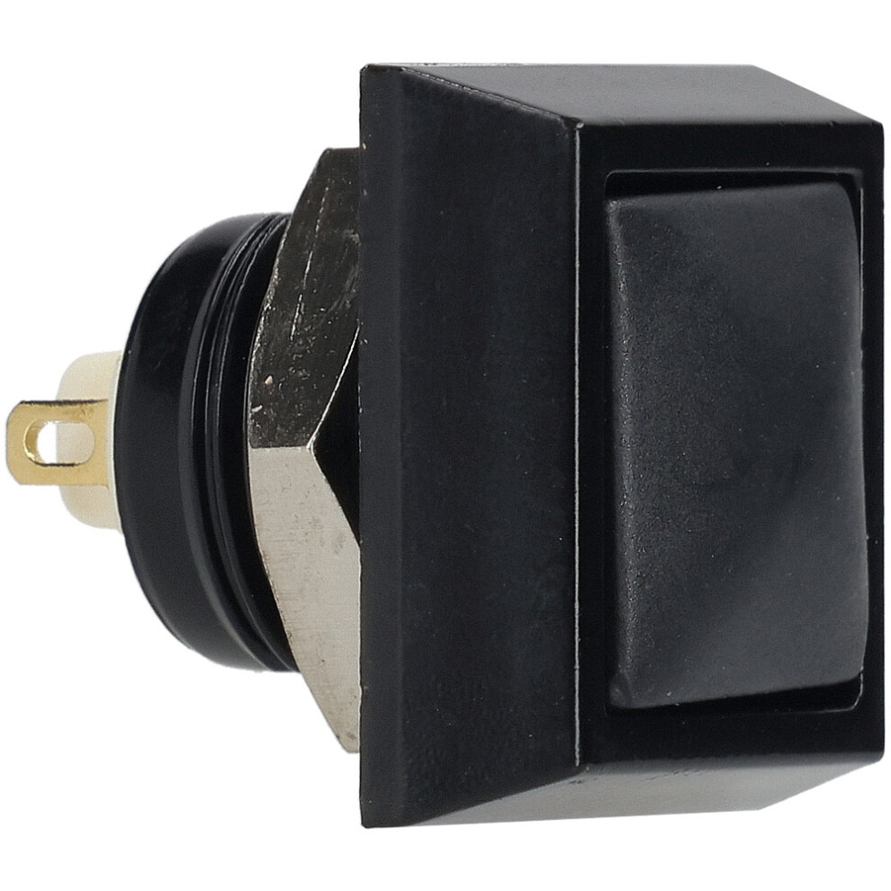 R-Tech 524642 Momentary Pushbutton Switch, Spst, 12Mm Cutout, Ip67, Black 5053556019076