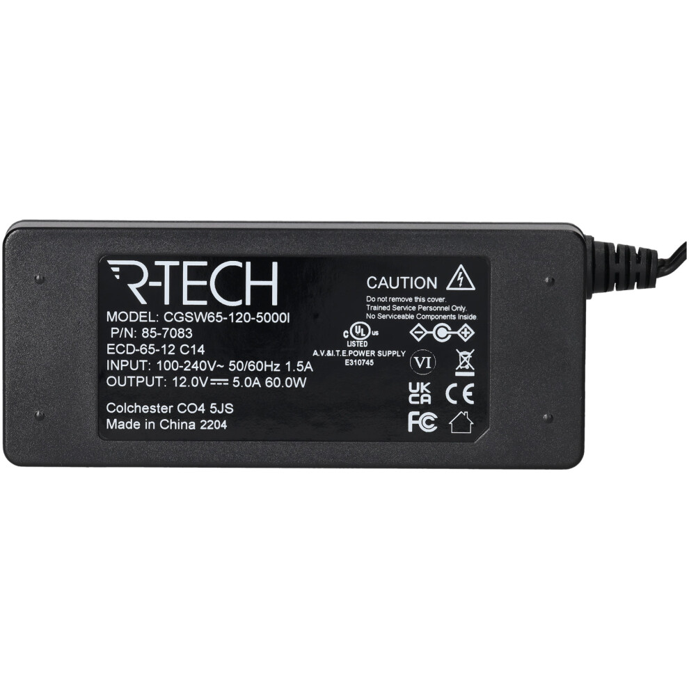 Photos - Other Electrical Equipment R-Tech 857083 AC/DC Adapter 12vdc 5amp C14 2.1mm Desktop 