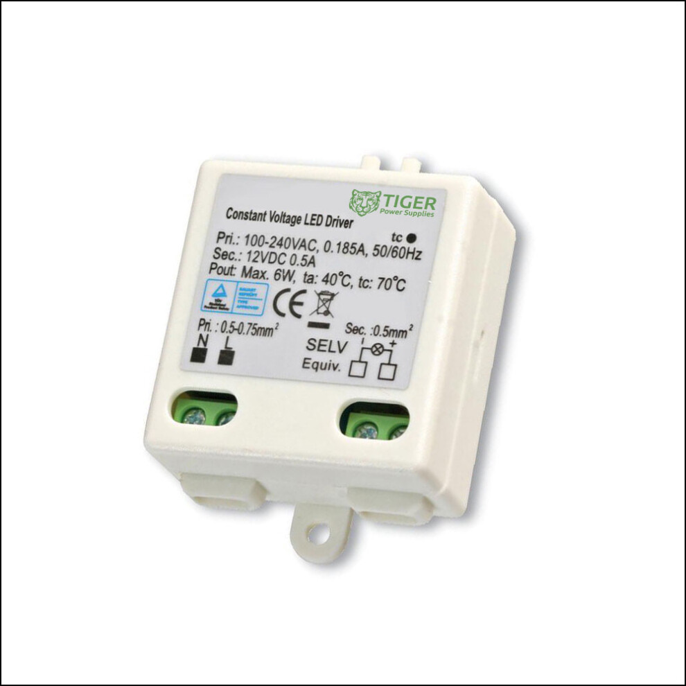 Tiger Power Supplies TGR-12V-6W-B 12vdc 500mA 6W Miniature LED Driver - Image 3