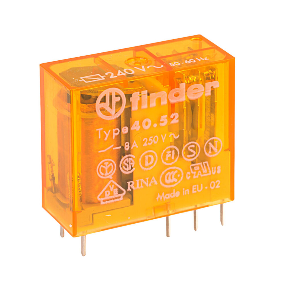 Finder 40.52.8.240.0000 240V Relay (Miniature) Dpdt Ac 8A 8012823240305