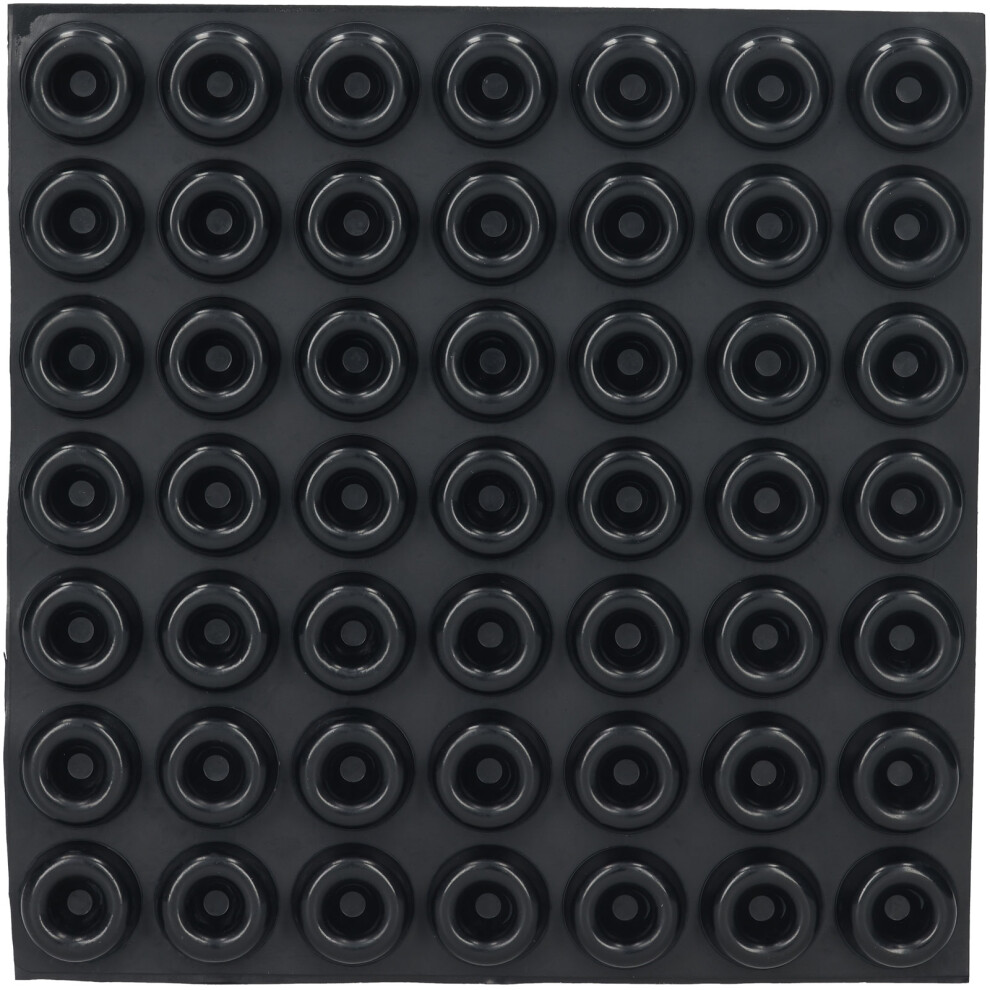 R-TECH 310037 Recessed Round Rubber Feet 22.1 - Black - Sheet Of 49-image-OPC-PNWP5TK-NEW