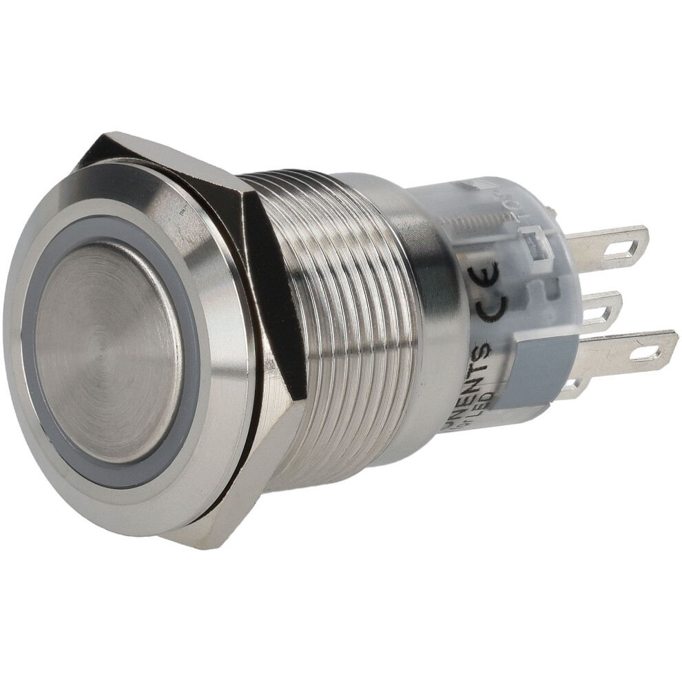 Photos - Other Electrical Equipment R-Tech 524587 19mm IP67 Vandal Resistant Switch SPDT Blue Ring LED St/St