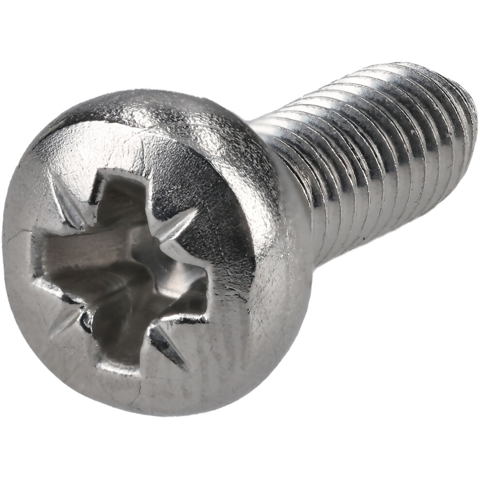 R-Tech 337093 Pozi Pan Head A2 Stainless Steel Screws M4 12Mm - Pack Of 100 5053556010066