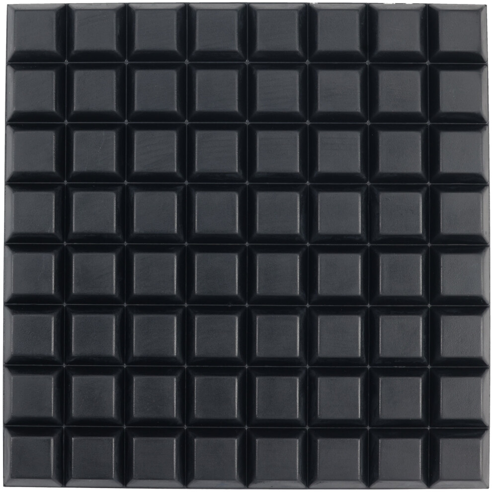 R-Tech 310040 Flat Square Rubber Feet 20.5 X 20.5 X 7.6 - Black - Sheet Of 64 5053556003761