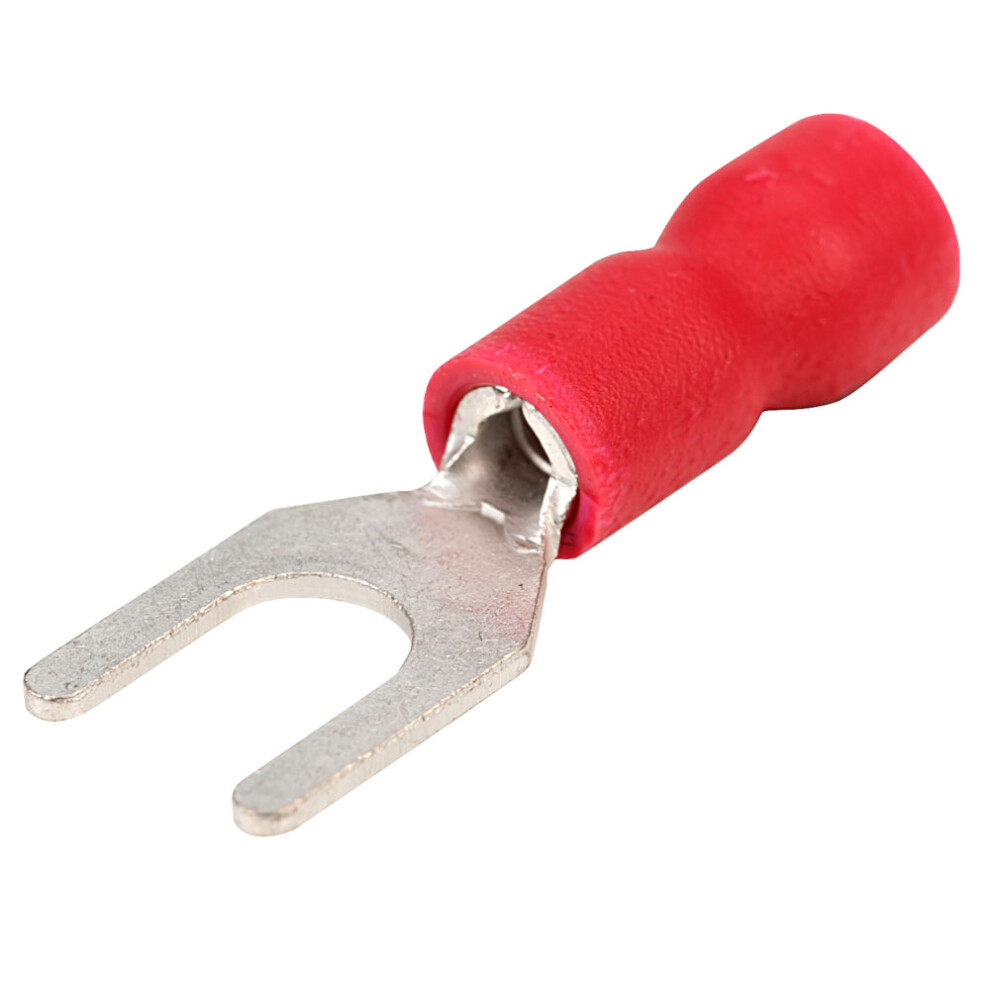 Truconnect 4.0Mm Red 18A Fork Connector Pack Of 100 5053556006885