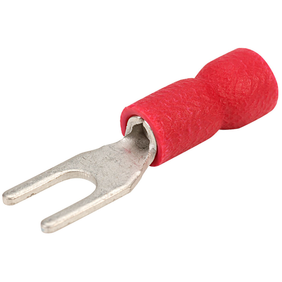 Truconnect 3.7Mm Red 18A Fork Connector Pack Of 100 5053556006878