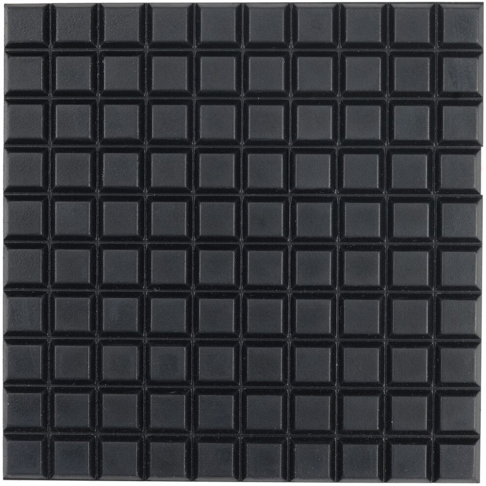 R-Tech 310038 Flat Square Rubber Feet 12.7 X 12.7 X 3.5 - Black - Sheet Of 100 5053556003747