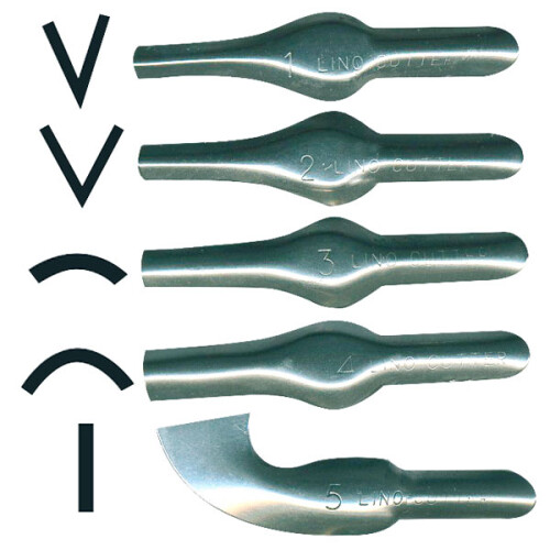 Major Brushes Lino Cutters Assorted Nos 1-5 (pack of 25)
