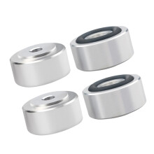 4Pcs Aluminum Alloy Speaker Spikes Stand Feet- silver m edium