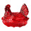 Crystal Glass Chicken Shape Candy Dish,Retro Candy Bowl-Red 1
