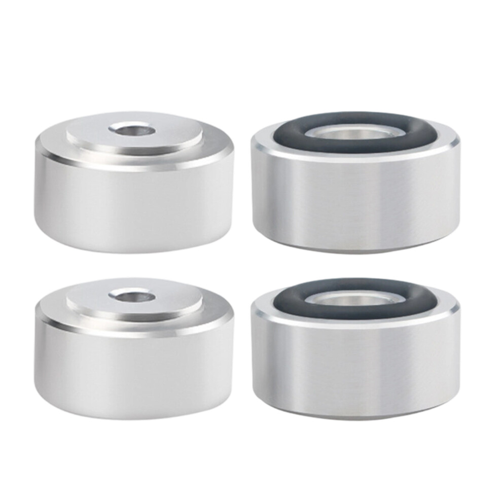 4Pcs Aluminum Alloy Speaker Spikes Stand Feet Pad- Large Silver 7751001361814