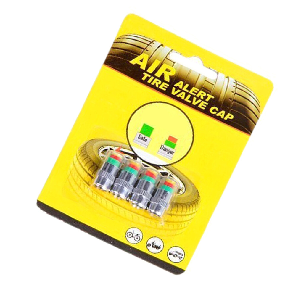 Anti Loss Design Tire Pressure Alert Cap Prevents-A Sets Green/Yellow/Red 7751001361838