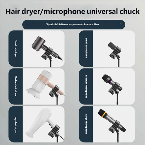 Support de sèche-cheveux en métal solide pour un style simple et 1