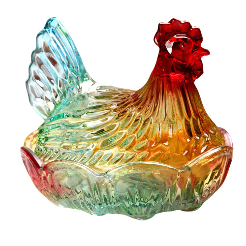 Candy Jar Candy Bowl with Lid,Dessert Plate-Glazed Color