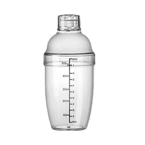 Shaker à cocktail transparent en ABS avec graduation, 3 tailles 1