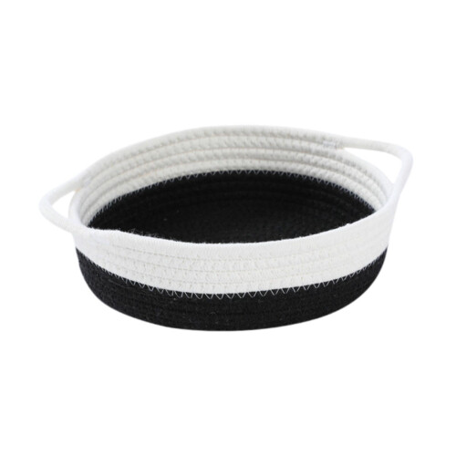 Cotton Rope Woven Basket with Handle – 22cm Diameter 2