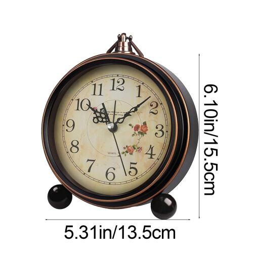 Vintage Analog Alarm Clock with Night Light and Silent 2