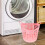 Pink Round PP Laundry Basket with Handles 3