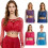 Professional Women's Belly Dance Top with Sequins and-Red os 3