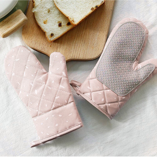 2-Pack Oven Mitts – Heat-Resistant Cotton Kitchen Gloves 2