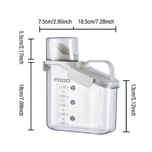 Airtight Rice Dispenser with Measuring Cup – 1.5L 1