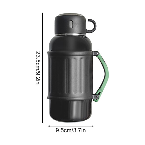 Sort termokande i rustfrit stål 1000 ml 2