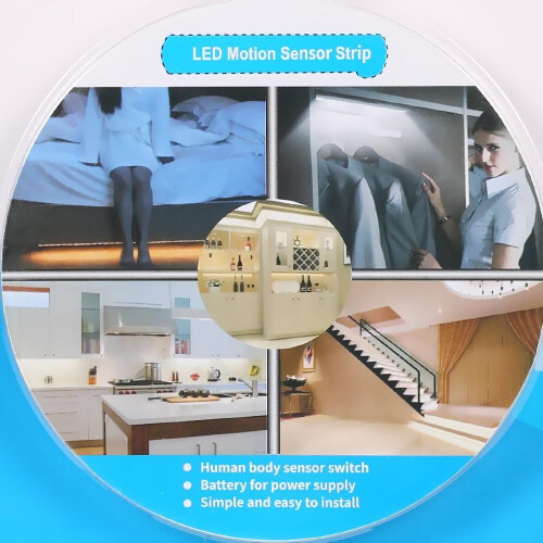 LED strip compatible wardrobe with motion sensor 1 m - Warm white_Surprise Gift 2