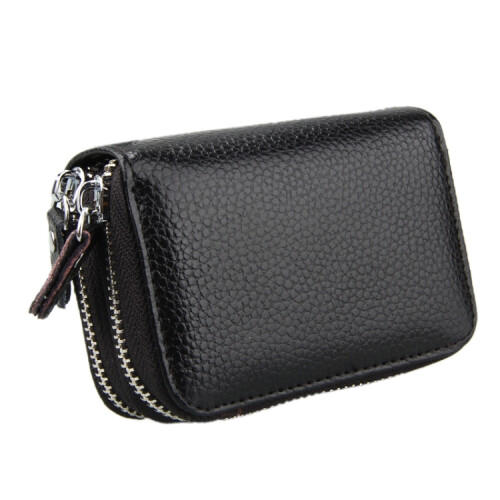 Black wallet in cowhide leather with RFID protection and many practical compartments_Surprise Gift 2