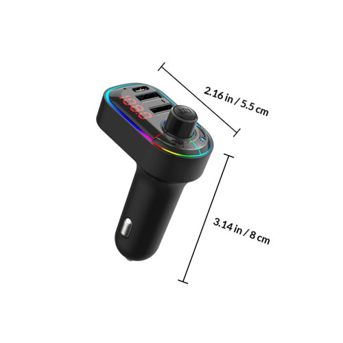 ABS Wireless Car Player Black Transmitter Adapter with USB Ports 1
