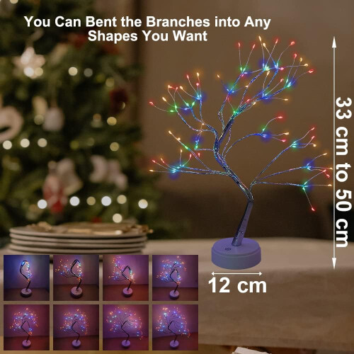 Multicolor LED Tree Light with Remote Control, 108 Adjustable Indoor Fairy Lights compatible f_Material: Polyester/Material: Polyester_Surprise Gift 1