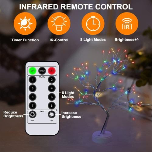 Multicolor LED Tree Light with Remote Control, 108 Adjustable Indoor Fairy Lights compatible f_Material: Polyester/Material: Polyester_Surprise Gift 2