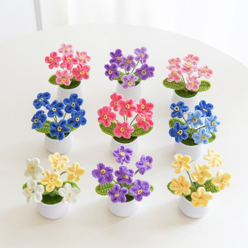 Handmade Crocheted Flower Pot – Multicolored Decorative 2