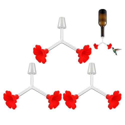 Red Double-Head Hummingbird Feeder Tubes & Stoppers (3 Pack) 1