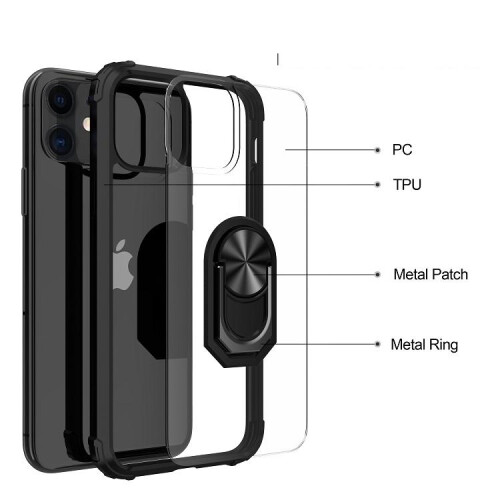 iPhone compatible 12 / 12 Pro Silicone Shockproof Cover - Black_Surprise Gift 1