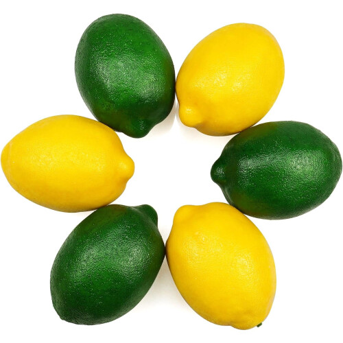 5 limoni verdi artificiali 3,5" x 2,1"