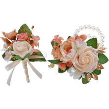 Champagne Rose Artificial Corsage and Boutonniere Set