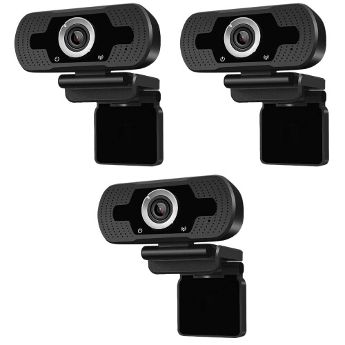 3Pièces Webcam Ordinateur 1080P Caméra Noire Exquise Pour Cours 2