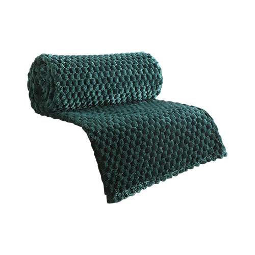 Flannel Throw Blanket 150x100cm Green Polyester