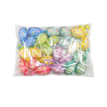 Confezione da 24 uova di Pasqua da appendere, in plastica, multicolore, da dipingere.