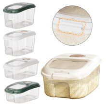 Airtight Rice Storage Container with Lid, Plastic,