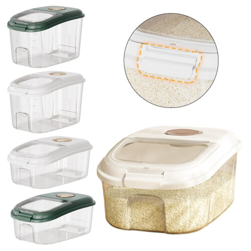 Airtight Rice Storage Container with Lid, Plastic,