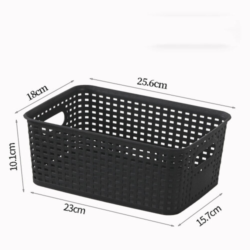 Plastic Woven Storage Basket 25.6 x 18 x 10.1 cm