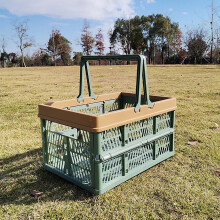 Collapsible Plastic Storage Crate with Handle, Stackable